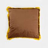 TERRICIO ΔΙΑΚΟΣΜΗΤΙΚΟ ΜΑΞΙΛΑΡΙ 45x45cm ΒΕΛΟΥΔΟ ΚΑΦΕ ΧΡΥΣΟ