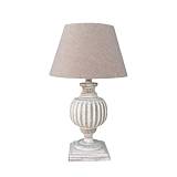 DAMIAN ΦΩΤΙΣΤΙΚΟ ΕΠΙΤΡΑΠΕΖΙΟ 17x17x60cm ΞΥΛΟ ΛΕΥΚΟ ΑΝΤΙΚΕ ΥΦΑΣΜΑ ΜΠΕΖ