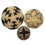 JABBAR ΔΙΑΚΟΣΜΗΤΙΚΟ ΤΟΙΧΟΥ ΣΕΤ 3ΤΜΧ 56x56x9cm SEAGRASS ΦΥΣΙΚΟ ΜΑΥΡΟ