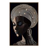 BLACK SOUL ΠΙΝΑΚΑΣ ΔΙΑΚΟΣΜΗΣΗΣ 83x123x4cm ΚΑΜΒΑΣ ΜΑΥΡΟ ΞΥΛΟ ΚΑΦΕ