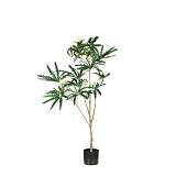 PEACOCK TREE ΔΕΝΤΡΟ ΤΕΧΝΗΤΟ ΣΕ ΓΛΑΣΤΡΑ 120cm PE ΠΡΑΣΙΝΟ ΜΕΤΑΞΩΤΟ ΥΦΑΣΜΑ