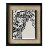 LINEAR GEOMETRY ΠΙΝΑΚΑΣ ΔΙΑΚΟΣΜΗΣΗΣ 60x70x4cm ΧΑΡΤΙ ΛΕΥΚΟ ΜΑΥΡΟ ΜΠΕΖ ΓΥΑΛΙ ΜΑΥΡΟ