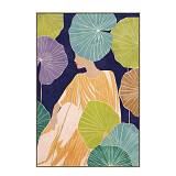 FLOWER LADY ΠΙΝΑΚΑΣ ΔΙΑΚΟΣΜΗΣΗΣ 60x90x5cm ΚΑΜΒΑΣ ΠΟΛΥΧΡΩΜΟ ΞΥΛΟ ΦΥΣΙΚΟ