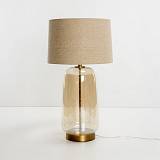 BEXLEY ΦΩΤΙΣΤΙΚΟ ΕΠΙΤΡΑΠΕΖΙΟ 43x43x79cm ΓΥΑΛΙ ΜΕΛΙ ΧΡΥΣΟ ΛΙΝΟ ΜΠΕΖ