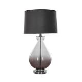 JAELYN ΦΩΤΙΣΤΙΚΟ ΕΠΙΤΡΑΠΕΖΙΟ 41x41x74cm ΓΥΑΛΙ ΔΙΑΦΑΝΟ ΓΚΡΙ ΑΣΗΜΙ SUEDE ΓΚΡΙ