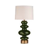 WHITLEY ΦΩΤΙΣΤΙΚΟ ΕΠΙΤΡΑΠΕΖΙΟ 38x38x75cm ΓΥΑΛΙ ΠΡΑΣΙΝΟ ΧΡΥΣΟ ΛΙΝΟ ΛΕΥΚΟ