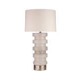 SUTTON ΦΩΤΙΣΤΙΚΟ ΕΠΙΤΡΑΠΕΖΙΟ 46x46x86cm ΓΥΑΛΙ ΛΕΥΚΟ ΓΚΡΙ ΑΣΗΜΙ ΛΙΝΟ ΛΕΥΚΟ