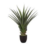 AGAVE ΦΥΤΟ ΤΕΧΝΗΤΟ ΣΕ ΓΛΑΣΤΡΑ 90cm PVC ΠΡΑΣΙΝΟ ΜΑΥΡΟ ΤΣΙΜΕΝΤΟ