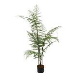 HERICIUM FERN ΔΕΝΤΡΟ ΤΕΧΝΗΤΟ ΣΕ ΓΛΑΣΤΡΑ 130cm PVC ΠΡΑΣΙΝΟ ΜΑΥΡΟ ΤΣΙΜΕΝΤΟ