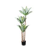 JUBAOLIAN ΔΕΝΤΡΟ ΤΕΧΝΗΤΟ ΣΕ ΓΛΑΣΤΡΑ 150cm PVC ΠΡΑΣΙΝΟ ΜΑΥΡΟ ΤΣΙΜΕΝΤΟ