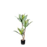 JUBAOLIAN ΔΕΝΤΡΟ ΤΕΧΝΗΤΟ ΣΕ ΓΛΑΣΤΡΑ 120cm PVC ΠΡΑΣΙΝΟ ΜΑΥΡΟ ΤΣΙΜΕΝΤΟ