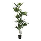 VELVET TREE ΔΕΝΤΡΟ ΤΕΧΝΗΤΟ ΣΕ ΓΛΑΣΤΡΑ 160cm PVC ΠΡΑΣΙΝΟ ΜΑΥΡΟ ΤΣΙΜΕΝΤΟ