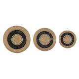 NUBIA ΔΙΑΚΟΣΜΗΤΙΚΟ ΤΟΙΧΟΥ SET 3ΤΜΧ 60x60x5cm ΜΕΤΑΛΛΟ ΜΑΥΡΟ ΦΥΣΙΚΟ ΧΑΡΤΙ