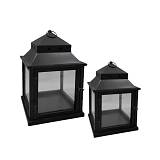 NUBIA ΦΑΝΑΡΙ 36x36x58cm ΜΕΤΑΛΛΟ ΜΑΥΡΟ ΞΥΛΟ ΕΛΑΤΟΥ