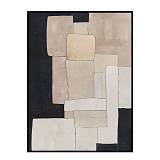 BEYOND THE VEIL ΠΙΝΑΚΑΣ ΔΙΑΚΟΣΜΗΤΙΚΟΣ ΜΕ ΚΟΡΝΙΖΑ 90x120x4cm ΚΑΜΒΑΣ ΜΠΕΖ ΜΑΥΡΟ PP