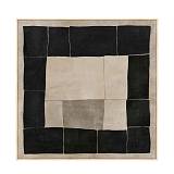 MYSTIC SQUARES ΠΙΝΑΚΑΣ ΔΙΑΚΟΣΜΗΤΙΚΟΣ ΜΕ ΚΟΡΝΙΖΑ 100x100x4cm ΚΑΜΒΑΣ ΜΠΕΖ ΜΑΥΡΟ ΞΥΛΟ