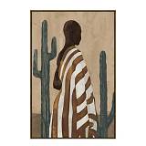 DESERT BLOOM ΠΙΝΑΚΑΣ ΔΙΑΚΟΣΜΗΤΙΚΟΣ ΜΕ ΚΟΡΝΙΖΑ 80x120x4cm ΚΑΜΒΑΣ ΚΑΦΕ ΜΠΕΖ PP