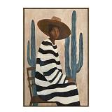 DESERT BLOOM ΠΙΝΑΚΑΣ ΔΙΑΚΟΣΜΗΤΙΚΟΣ ΜΕ ΚΟΡΝΙΖΑ 80x120x4cm ΚΑΜΒΑΣ ΚΑΦΕ ΜΠΕΖ PP