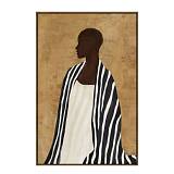 TIMELESS ELEGANCE A ΠΙΝΑΚΑΣ ΔΙΑΚΟΣΜΗΤΙΚΟΣ ΜΕ ΚΟΡΝΙΖΑ 80x120x4cm ΚΑΜΒΑΣ ΚΑΦΕ ΜΠΕΖ PP ΜΑΥΡΟ