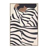 QUIET GRACE ΠΙΝΑΚΑΣ ΔΙΑΚΟΣΜΗΤΙΚΟΣ ΜΕ ΚΟΡΝΙΖΑ 80x120x4cm ΚΑΜΒΑΣ ΜΠΕΖ ΜΑΥΡΟ PP