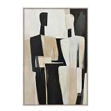 FADING FACES ΠΙΝΑΚΑΣ ΔΙΑΚΟΣΜΗΤΙΚΟΣ ΜΕ ΚΟΡΝΙΖΑ 80x120x4cm ΚΑΜΒΑΣ ΜΠΕΖ ΜΑΥΡΟ PP