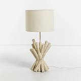 WOODLAND ΦΩΤΙΣΤΙΚΟ ΕΠΙΤΡΑΠΕΖΙΟ 26x26x54cm POLYRESIN ΛΕΥΚΟ ΥΦΑΣΜΑ OFF WHITE