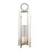 BEACON LIGHT ΦΑΝΑΡΙ 25.5x25.5x78cm ΑΛΟΥΜΙΝΙΟ ΑΣΗΜΙ ΓΥΑΛΙ