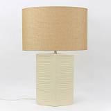 SELENE ΦΩΤΙΣΤΙΚΟ ΕΠΙΤΡΑΠΕΖΙΟ 40x20x59cm ΚΕΡΑΜΙΚΟ ΜΠΕΖ ΛΙΝΟ ΛΕΥΚΟ