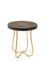 ΜΕΤΑΛΛΙΚΟ ΤΡΑΠΕΖΙ ΜΑΥΡΟ ΧΡΥΣΟ ΜΕ ΓΡΑΜΜΕΣ 50Χ50Χ56,5ΕΚ