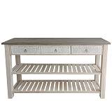 ΞΥΛΙΝΗ ΔΙΑΚΟΣΜΗΤΙΚΗ ΚΟΝΣΟΛΑ ΜΕ ΡΑΦΙΑ ΚΑΙ ΣΥΡΤΑΡΙΑ ΠΑΛΑΙΩΜΕΝΟ - 155x40x93cm 1/ΚΙΒ