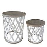 ΞΥΛΙΝΑ ΤΡΑΠΕΖΑΚΙΑ ΣΕΤ/2 ΣΤΡΟΓΓΥΛΑ - L:59x78 S:46.5x57.5cm 1/ΚΙΒ