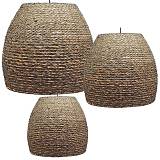 ΦΩΤΙΣΤΙΚΟ ΣΕΤ/3 ΟΡΟΦΗΣ ΚΡΕΜΑΣΤΟ ΚΑΦΕ ΨΑΘΙΝΟ L:46.5x43.5, M:40.5x36.5, S:35.5x30 2/30ΚΙΒ