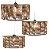 ΦΩΤΙΣΤΙΚΟ ΣΕΤ/3 ΟΡΟΦΗΣ ΚΡΕΜΑΣΤΟ ΚΑΦΕ ΜΕ ΣΧΟΙΝΙ - L:45.5x22.5, M:40x19.3, S:35x16.3cm 4/20ΚΙΒ