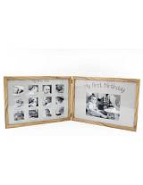 Κορνίζα "MY 1ST YEAR"ξύλινη διπλή 37X27cm