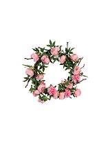 Στεφάνι με παιώνιες ρόζ 70εκ.