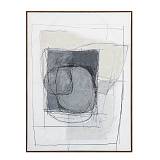 WOMB BEAUTY ΠΙΝΑΚΑΣ ΔΙΑΚΟΣΜΗΤΙΚΟΣ ΜΕ ΚΟΡΝΙΖΑ 90x120x4cm ΚΑΜΒΑΣ ΜΠΛΕ ΣΚΟΥΡΟ ΓΚΡΙ ΜΠΕΖ ΞΥΛΟ ΦΥΣΙΚΟ