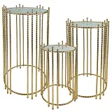 ΤΡΑΠΕΖΑΚΙΑ ΜΕΤΑΛΛΙΚΑ ΣΕΤ/3 ΧΡΥΣΟ ΣΤΡΟΓΓΥΛΑ ΜΕ ΚΑΘΡΕΦΤΗ-S:Φ28x50,M:Φ32x60,L:Φ38x70cm 1/ΚΙΒ