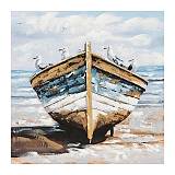 ΠΙΝΑΚΑΣ ΚΑΜΒΑΣ ΚΑΡΑΒΙ ΣΤΗΝ ΣΤΕΡΙΑ ΜΕ ΠΟΥΛΙΑ - 80x80cm 8/KIB