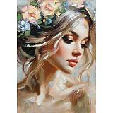 ΠΙΝΑΚΑΣ ΚΑΜΒΑΣ ΟΜΟΡΦΗ ΓΥΝΑΙΚΑ ΜΕ ΛΟΥΛΟΥΔΙΑ ΣΤΟ ΚΕΦΑΛΙ - 70x100cm 8/KIB