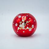 ΚΗΡΟΠΗΓΙΟ, ΚΟΚΚΙΝΟ, ΜΕ ΛΕΥΚΑ 3D ΛΟΥΛΟΥΔΙΑ, 8.5x10cm