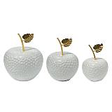 ΚΕΡΑΜΙΚΑ ΔΙΑΚΟΣΜΗΤΙΚΑ ΜΗΛΑ ΣΕΤ3 ΛΕΥΚΟ/ΧΡΥΣΟ - L:Φ13x16, Μ:Φ11.5x15, S:Φ10x14cm 18/KIB