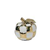 ΚΕΡΑΜΙΚΟ ΔΙΑΚΟΣΜΗΤΙΚΟ ΜΗΛΟ ΧΡΥΣΟ/ΛΕΥΚΟ ΜΟΤΙΒΟ ΣΚΑΚΙΕΡΑ - Φ13x13cm 4/48KIB