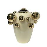 ΚΕΡΑΜΙΚΟ ΒΑΖΟ ΜΠΕΖ/ΧΡΥΣΟ ΜΕ ΧΡΥΣΕΣ ΜΠΑΛΕΣ ΣΤΗΝ ΕΠΙΦΑΝΕΙΑ ΤΟΥ - Φ24x31cm 12/KIB