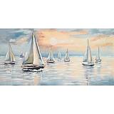 ΠΙΝΑΚΑΣ ΚΑΜΒΑΣ ΚΑΡΑΒΙΑ ΣΤΗΝ ΘΑΛΑΣΣΑ ΜΕ ΗΛΙΟΒΑΣΙΛΕΜΑ - 60x120cm 8/KIB