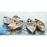 ΠΙΝΑΚΑΣ ΚΑΜΒΑΣ ΜΕ 5 ΚΑΡΑΒΑΚΙΑ ΣΤΗΝ ΘΑΛΑΣΣΑ - 60x120cm 6/KIB