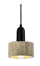 Κρεμαστό φωτιστικό γκρι από travertine marble 1XΕ27 D:15 x 20cm (4086)