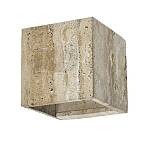 Επιτοίχιο φωτιστικό γκρι από travertine marble 1XG9 D:12 x 12cm (43064)