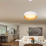 ΦΩΤΙΣΤΙΚΟ ΚΡΕΜΑΣΤΟ ΣΤΡΟΓΓΥΛΟ LED 50W 3000Κ ΛΕΥΚΟ/ΞΥΛΟ ΔΡΥΣ