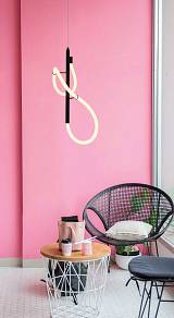 Κρεμαστό φωτιστικό LED 25W 3000K από μαύρο μέταλλο και σωλήνα σιλικόνης D:65cm (6014)