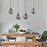 Κρεμαστό φωτιστικό από νίκελ ματ μέταλλο και διάφανο γυαλί 4XE27 D:80cm (4474-4-NM ΡΑΓΑ)